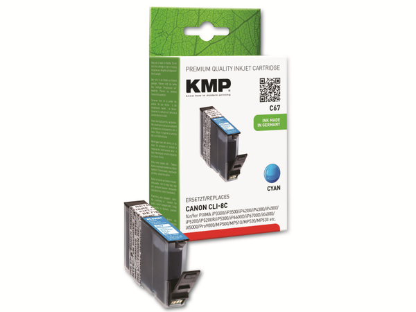 KMP Tintenpatrone kompatibel für Canon CLI-8C, cyan