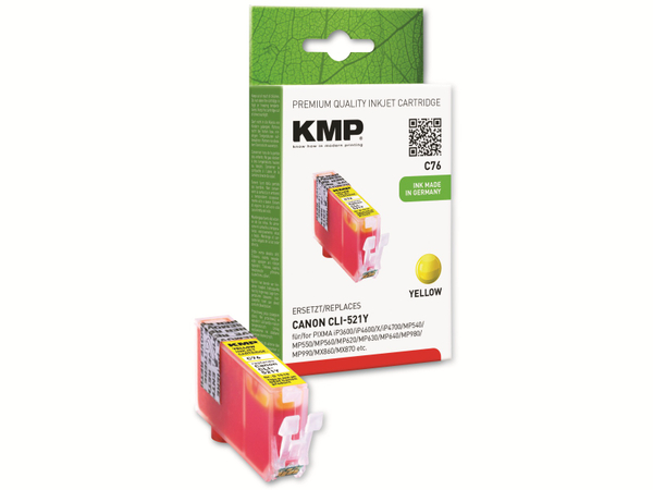 KMP Tintenpatrone kompatibel für Canon CLI-521Y, gelb