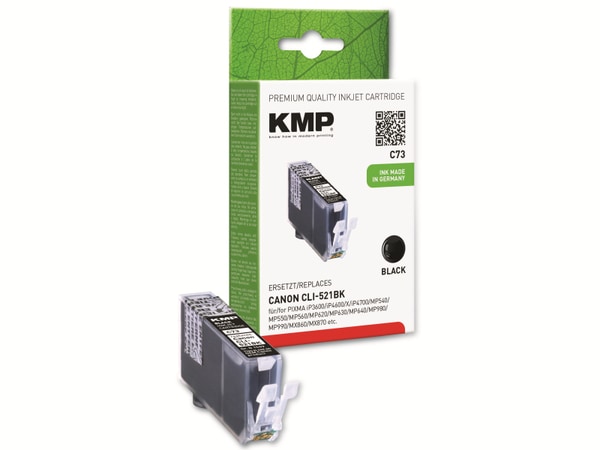 KMP Tintenpatrone kompatibel für Canon CLI-521BK, schwarz