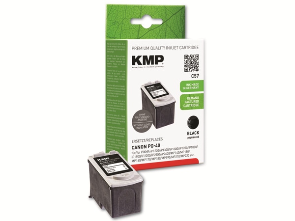 KMP Tintenpatrone kompatibel für Canon PG-40, schwarz