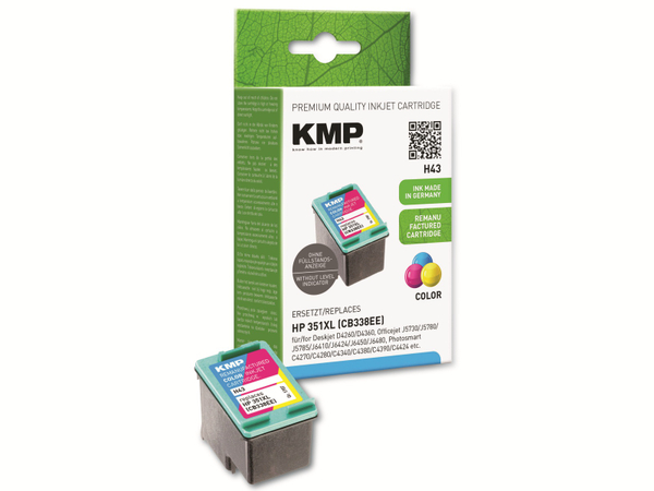 KMP Tintenpatrone kompatibel für HP 351XL (CB338EE), 3-Color