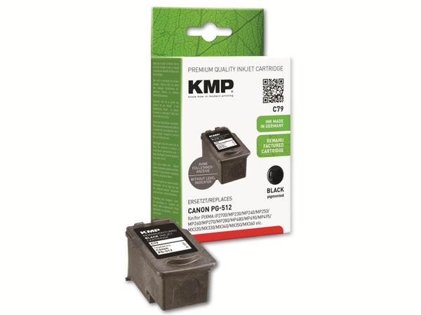 KMP Tintenpatrone kompatibel für Canon PG-512, schwarz