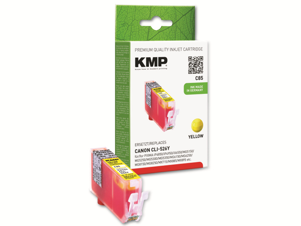 KMP Tintenpatrone kompatibel für Canon CLI-526Y, gelb
