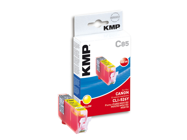 Tintenpatrone KMP, kompatibel für Canon CLI-526Y, gelb
