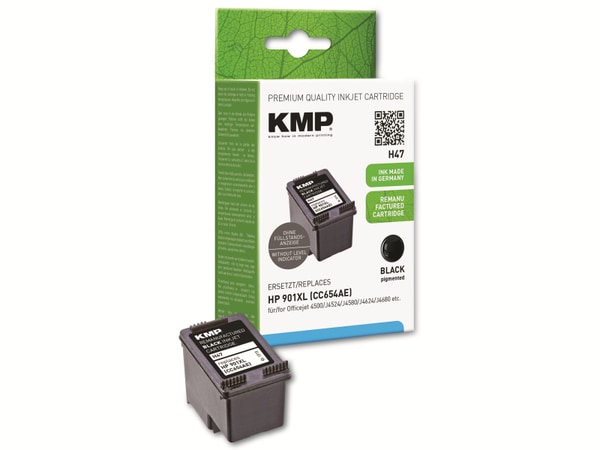 KMP Tintenpatrone kompatibel für HP 901XL (CC654AE), schwarz
