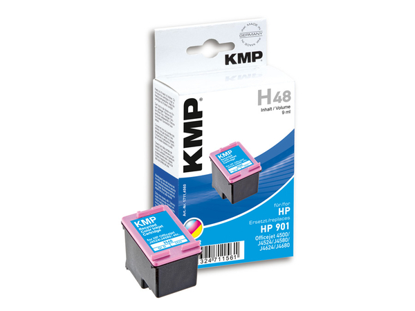 Tintenpatrone KMP, kompatibel für HP 901 (CC656AE), 3-Color