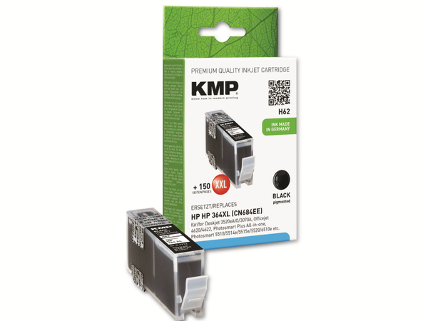 KMP Tintenpatrone kompatibel für HP 364XL (CN684EE), schwarz
