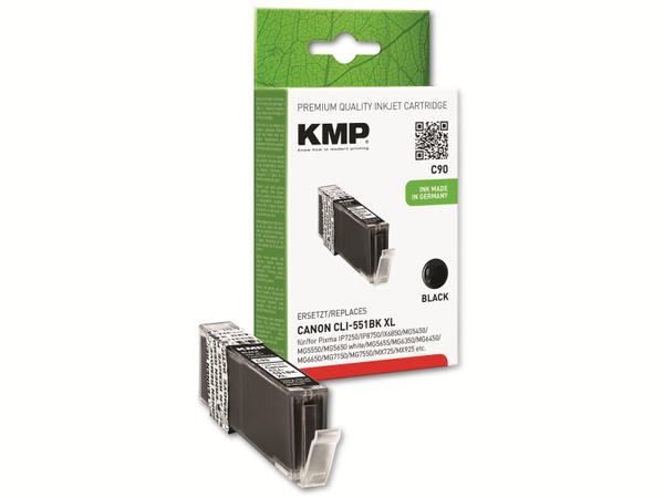 KMP Tintenpatrone kompatibel für Canon CLI-551BK XL, schwarz