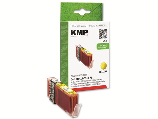 KMP Tintenpatrone kompatibel für Canon CLI-551Y XL, gelb