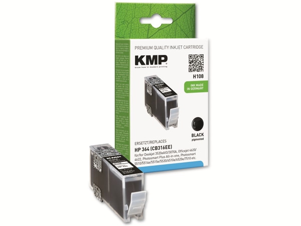 KMP Tintenpatrone kompatibel für HP 364 (CB316EE), schwarz