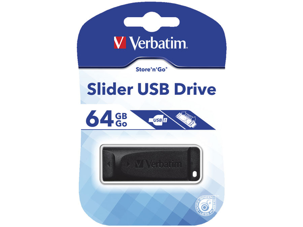 USB-Speicherstick VERBATIM Store n Go Slider, 64GB