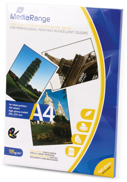 Mediarange Fotopapier DIN A4, 135 g/m², hochglanz - Produktbild 2