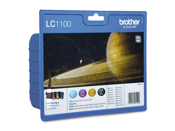 Brother Tinten-Set LC-1100 (LC1100VALBPDR), schwarz + farbig