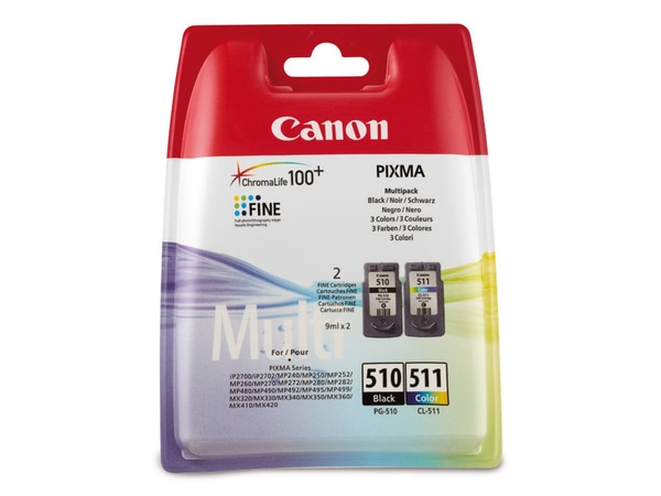 CANON Tinten-Set CL511 + PG510, schwarz + farbig