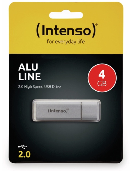 INTENSO USB 2.0 Speicherstick Alu Line, silber, 4 GB - Produktbild 2