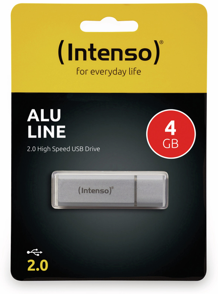 Intenso USB 2.0 Speicherstick Alu Line, silber, 4 GB - Produktbild 2