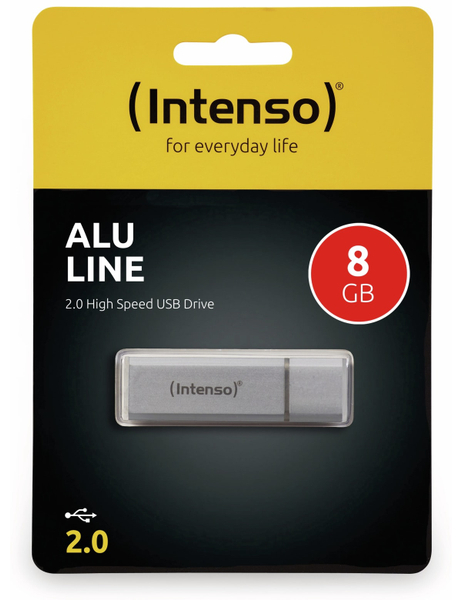 INTENSO USB 2.0 Speicherstick Alu Line, silber, 8 GB - Produktbild 2
