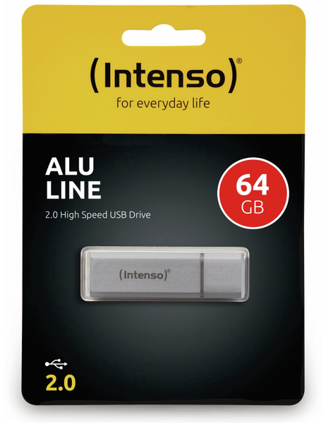 INTENSO USB 2.0 Speicherstick Alu Line, silber, 64 GB - Produktbild 2
