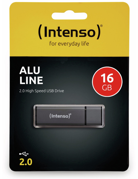 INTENSO USB 2.0 Speicherstick Alu Line, anthrazit, 16 GB - Produktbild 2