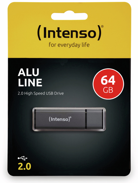Intenso USB 2.0 Speicherstick Alu Line, anthrazit, 64 GB - Produktbild 2