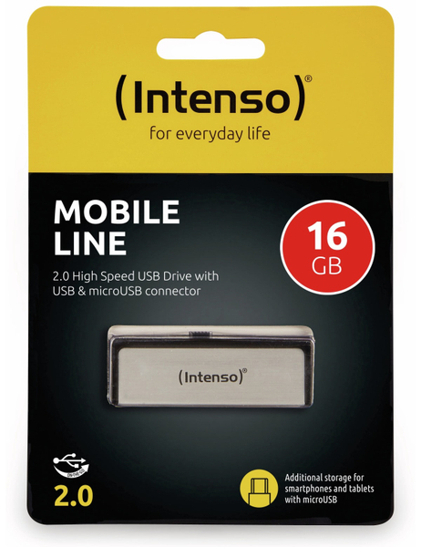 Intenso USB 2.0 Speicherstick Mobile Line, 16 GB - Produktbild 2