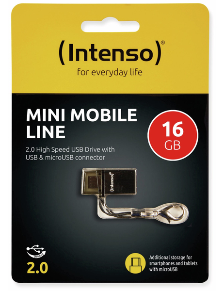 INTENSO USB 2.0 Speicherstick Mini Mobile Line, 16 GB - Produktbild 2