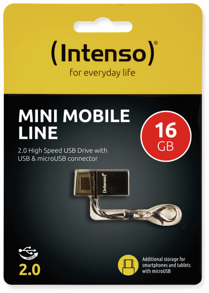 Intenso USB 2.0 Speicherstick Mini Mobile Line, 16 GB - Produktbild 2