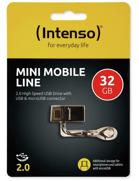 Intenso USB 2.0 Speicherstick Mini Mobile Line, 32 GB - Produktbild 2