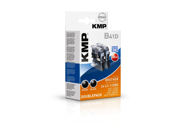 Tintenpatronen-Set KMP, kompatibel für Brother 2x LC-123BK, 2x schwarz