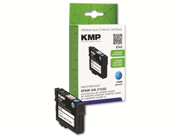 KMP Tintenpatrone kompatibel für Epson 16XL (T1632), cyan