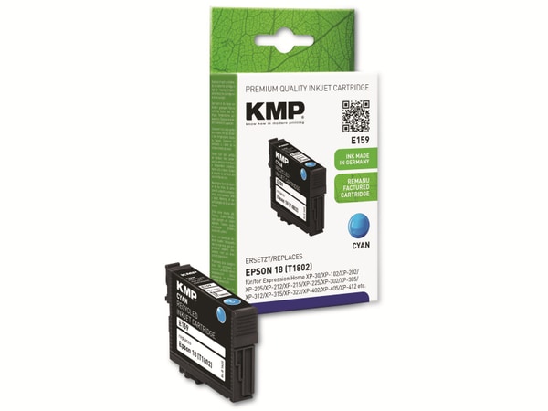 KMP Tintenpatrone kompatibel für Epson 18 (T1802), cyan