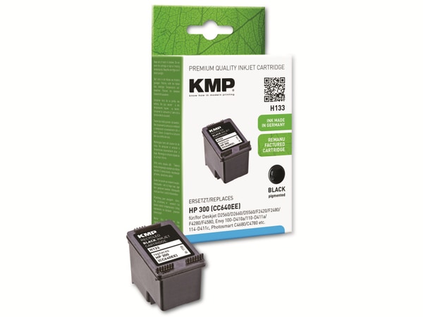 KMP Tintenpatrone kompatibel für HP 300 (CC640EE), schwarz