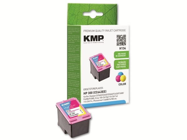 KMP Tintenpatrone kompatibel für HP 300 (CC643EE), 3-Color