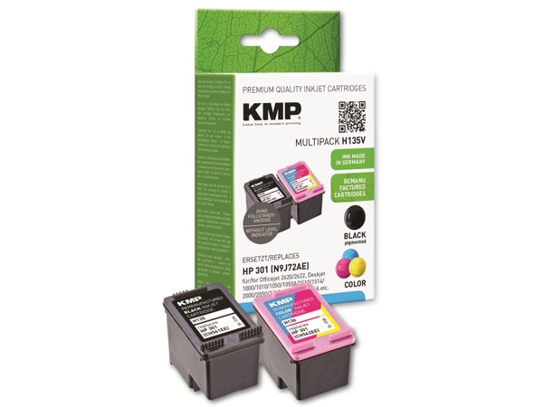 KMP Tintenpatronen-Set kompatibel für HP 301 (CH561EE/CH562EE)
