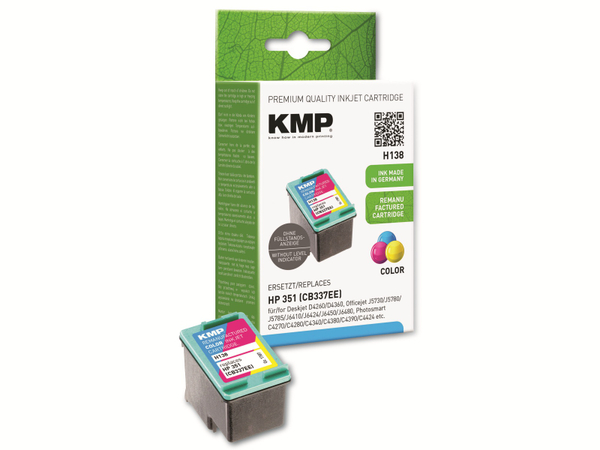 KMP Tintenpatrone kompatibel für HP 351 (CB337EE), 3-Color