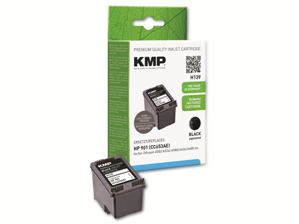 KMP Tintenpatrone kompatibel für HP 901 (CC653AE), schwarz
