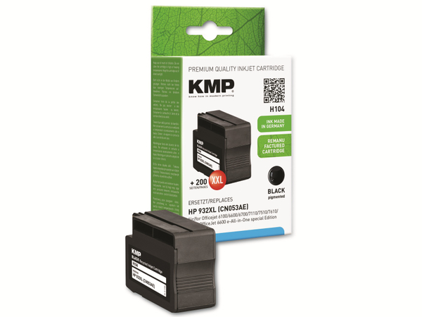 KMP Tintenpatrone kompatibel für HP 932XL (CN053AE), schwarz