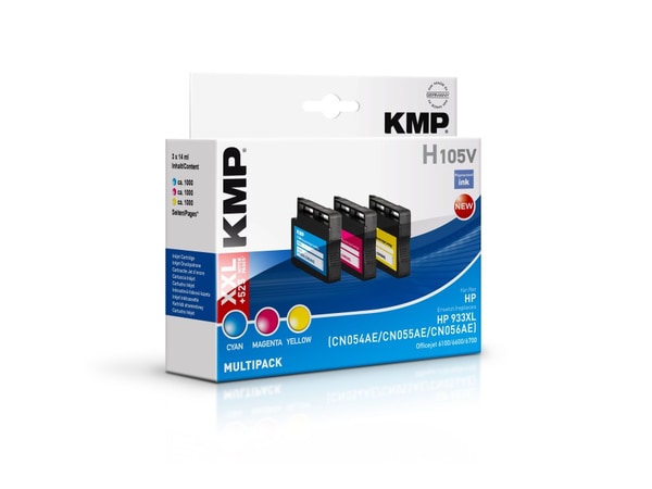 Tintenpatronen-Set KMP, kompatibel für HP 933XL (CN054AE/CN055AE/CN056AE)