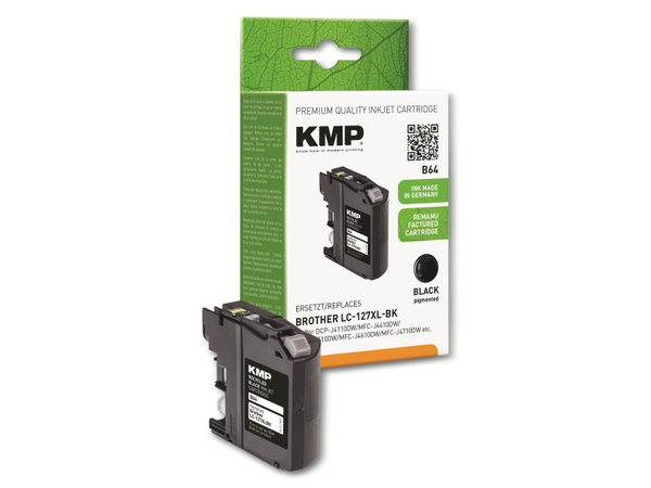 KMP Tintenpatrone kompatibel zu Brother LC127XLBK, schwarz