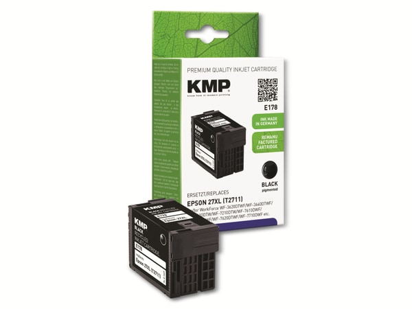 KMP Tintenpatrone kompatibel zu Epson 27XL (T2711), schwarz