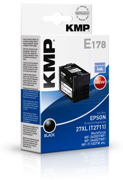 Tintenpatrone KMP, kompatibel zu Epson 27XL (T2711), schwarz