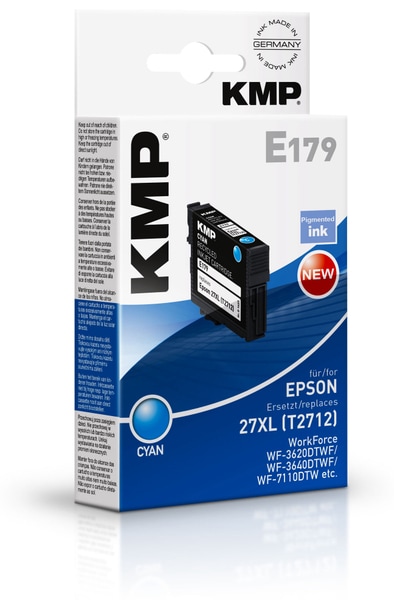 Tintenpatrone KMP, kompatibel zu Epson 27XL (T2712), cyan