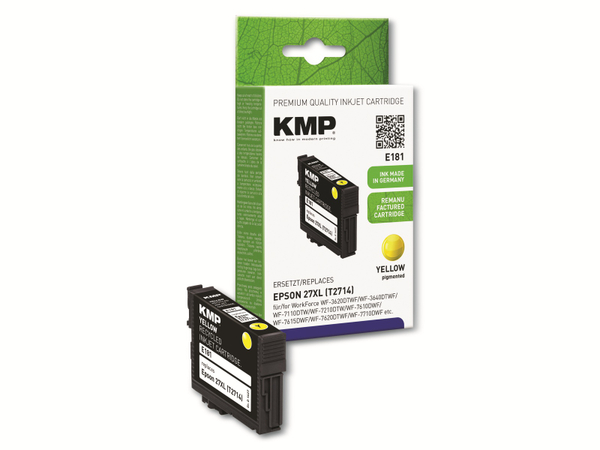 KMP Tintenpatrone kompatibel zu Epson 27XL (T2714), gelb