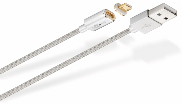 goobay USB 2.0 Magnet-Kabel 40912, USB-A/Micro-USB, 1,2 m