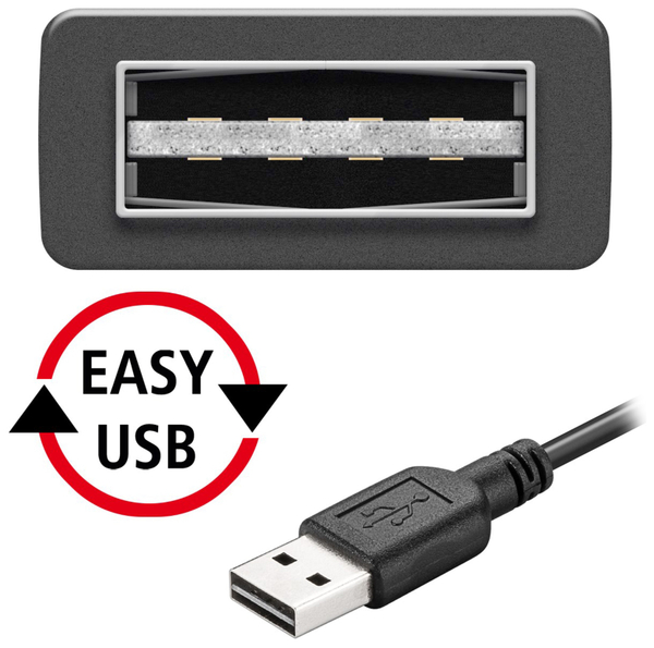goobay Easy Twin+ USB 2.0 Kabel USB-A/Micro-USB 96495, 1,0 m - Produktbild 3