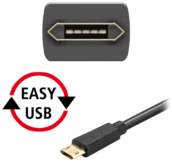 goobay Easy Twin+ USB 2.0 Kabel USB-A/Micro-USB 96495, 1,0 m - Produktbild 5