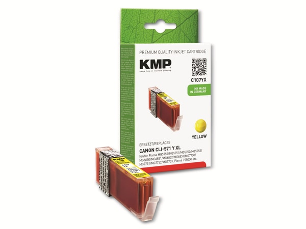 KMP Tintenpatrone C107YX, kompatibel für CLI571Y XL, gelb