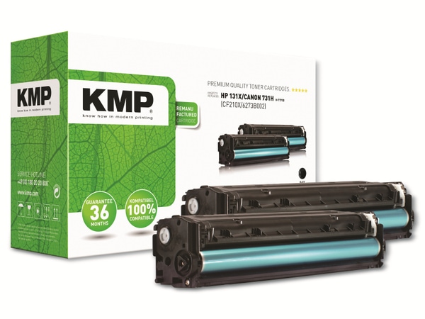 KMP Toner T-171D, kompatibel für HP 131X, schwarz, 2 Stück