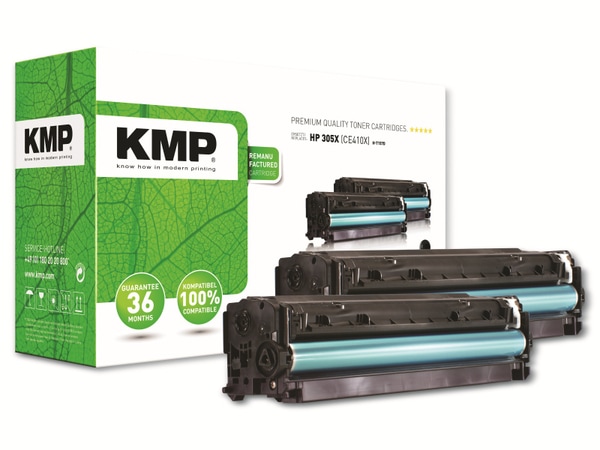 KMP Toner H-T157D, kompatibel für HP305X, schwarz, 2 Stück