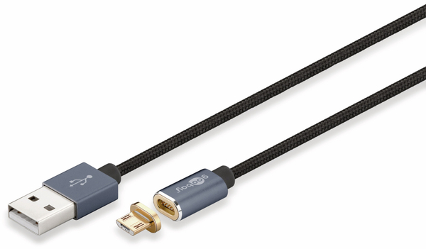 goobay USB 2.0 Magnet-Kabel 72750, USB-A/Micro-USB, 1,2 m